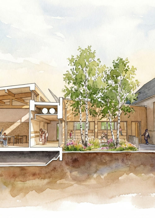 Coupe perspective d'étude